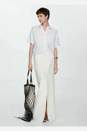 MANGO Linen 100% shirt - 10 - Women