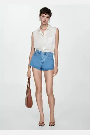 MANGO Lyocell sleeveless shirt - 10 - Women