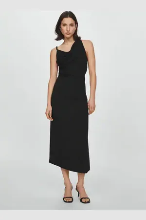 MANGO Asymmetric neckline dress - 4 - Women