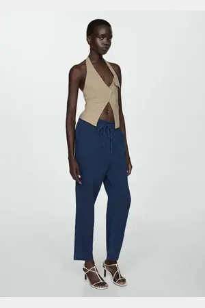 MANGO Elastic waist cotton pants - XXS - Women