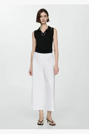 MANGO Cotton wideleg trousers - XS - Women