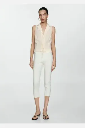 MANGO Sleeveless blouse with bows - 2 - Women
