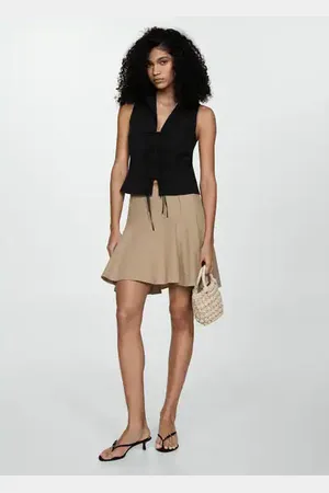 MANGO Sleeveless blouse with bows - 2 - Women