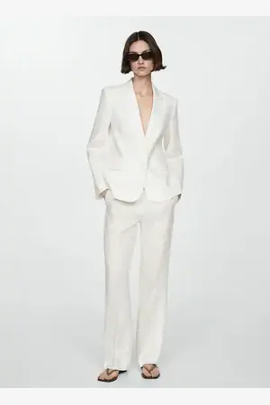 MANGO 100% linen suit trousers - 4 - Women