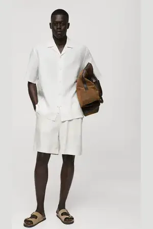 MANGO 100% linen regular-fit shirt - S - Men