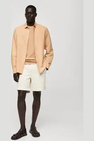 MANGO Classic-fit linen-blend shirt - XS - Men