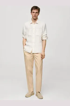 MANGO Cotton lyocell pleated pants - 30 - Men