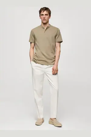 MANGO Cotton lyocell pleated pants - 30 - Men