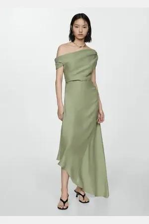 MANGO Asymmetrical pleated dress - 2 - Women