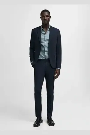 MANGO Super slim-fit poplin suit shirt - XS - Men