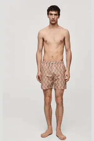 MANGO Geometric-print swimsuit - S - Men