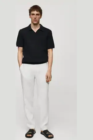 MANGO Slim-fit 100% linen pants - 29 - Men