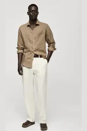 MANGO Classic fit 100% linen shirt - XS - Men