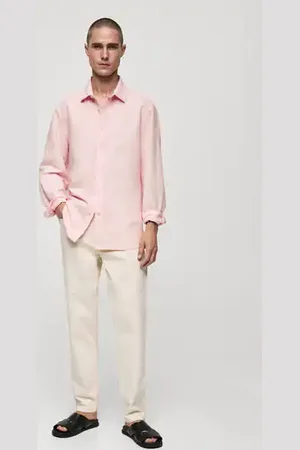 MANGO Classic-fit linen-blend shirt - XS - Men