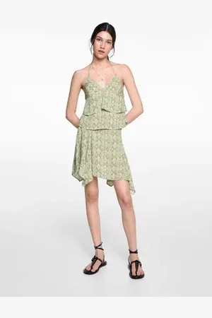 MANGO Printed ruffle top - XXS - Teenage girl