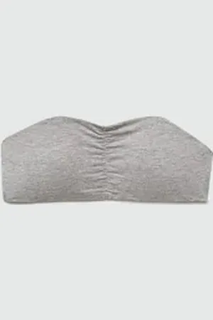 MANGO Ruched bandeau top - XS - Teenage girl