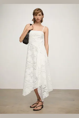 MANGO Asymmetrical embroidered dress - 2 - Women