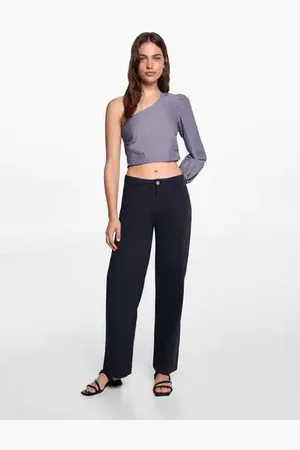 MANGO Asymmetrical striped blouse - XXS - Teenage girl