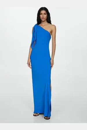 MANGO Asymmetrical dress with slit - 0 - Women