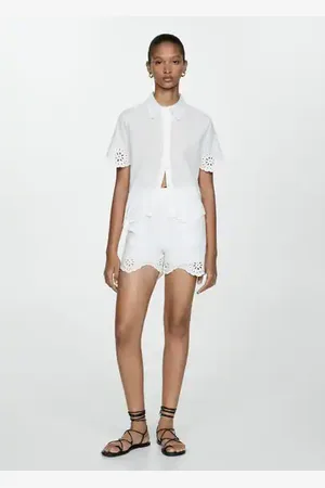 MANGO Embroidered openwork shirt - 2 - Women