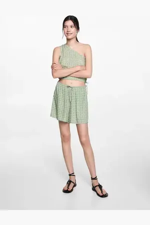 MANGO Asymmetric printed top - XXS - Teenage girl