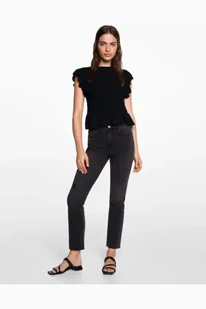 MANGO Slim cropped jeans - XXS - Teenage girl
