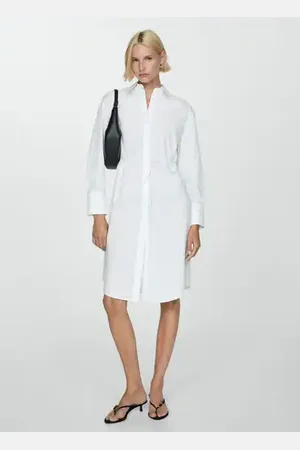 MANGO Long shirt with bow - 4 - Women