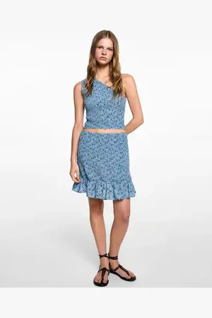 MANGO Asymmetric printed top - XXS - Teenage girl