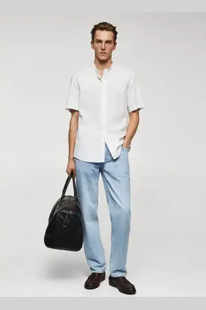 MANGO Classic-fit mandarin-collar shirt - XS - Men