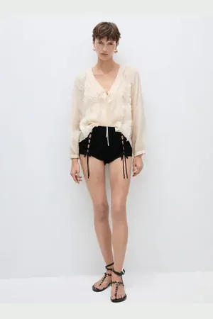 MANGO Lyocell blouse with bow - 2 - Women