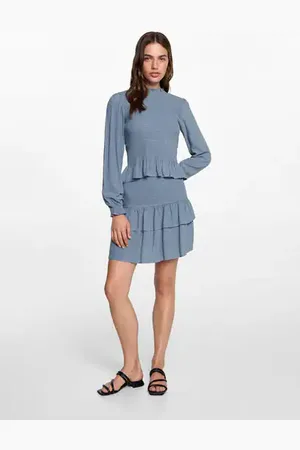 MANGO Ruched flowing blouse - XXS - Teenage girl