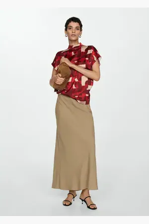 MANGO Short sleeve printed blouse - 0 - Women