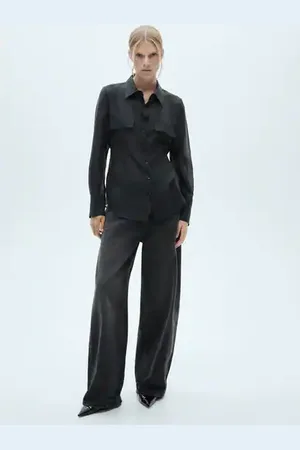 MANGO Lyocell shirt with bow - 4 - Women