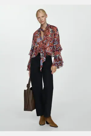 MANGO Ruffled paisley-print blouse - 2 - Women