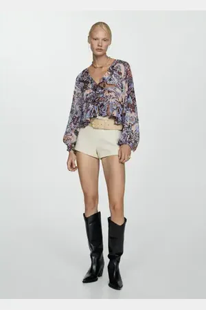MANGO Paisley blouse with ruffles - 2 - Women