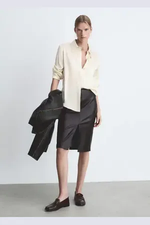 MANGO 100% silk satin shirt - 4 - Women