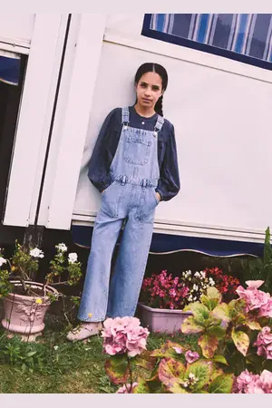 MANGO Straight denim dungarees - 7 - Kids