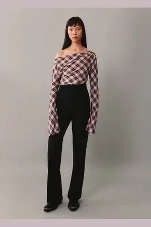 MANGO Asymmetric checked blouse - 4 - Women