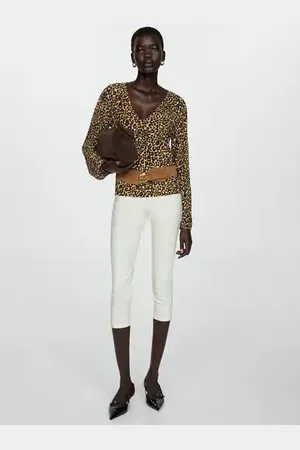 MANGO Animal-print blouse - XXS - Women