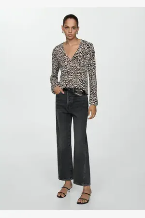 MANGO Animal-print blouse - XXS - Women