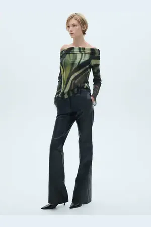 MANGO Semi-transparent printed blouse - 4 - Women