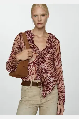 MANGO Ruffles printed blouse - 0 - Women