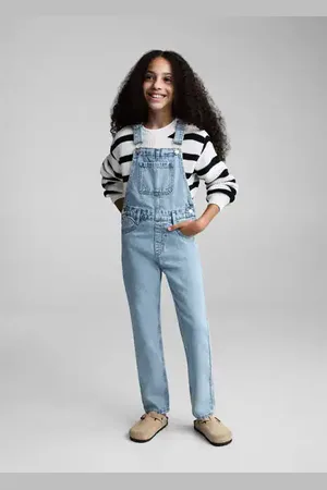 MANGO Long denim dungarees - 6 - Kids