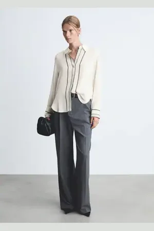 MANGO Shirt with contrasting details - 0 - Women