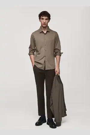 MANGO Wrinkle-resistant regular-fit shirt - XS - Men