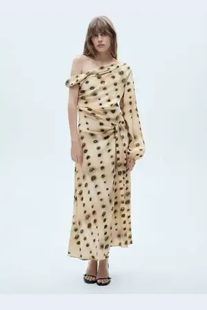 MANGO Polka-dot asymmetrical dress - 2 - Women