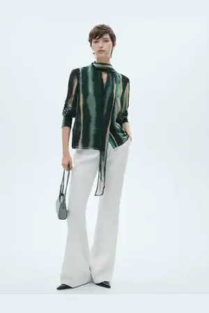 MANGO Bow printed blouse - 4 - Women