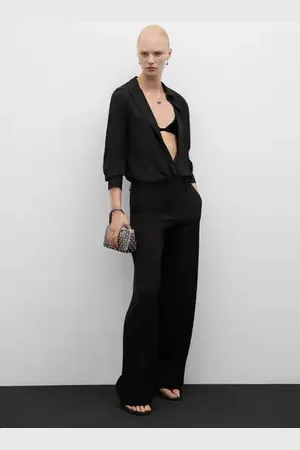 MANGO Straight-fit pleated pants - 1 - Women