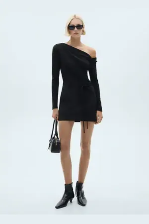 MANGO Asymmetrical combined dress - 0 - Women
