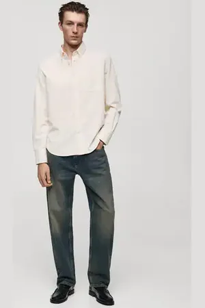 MANGO Classic-fit micro-corduroy shirt - L - Men